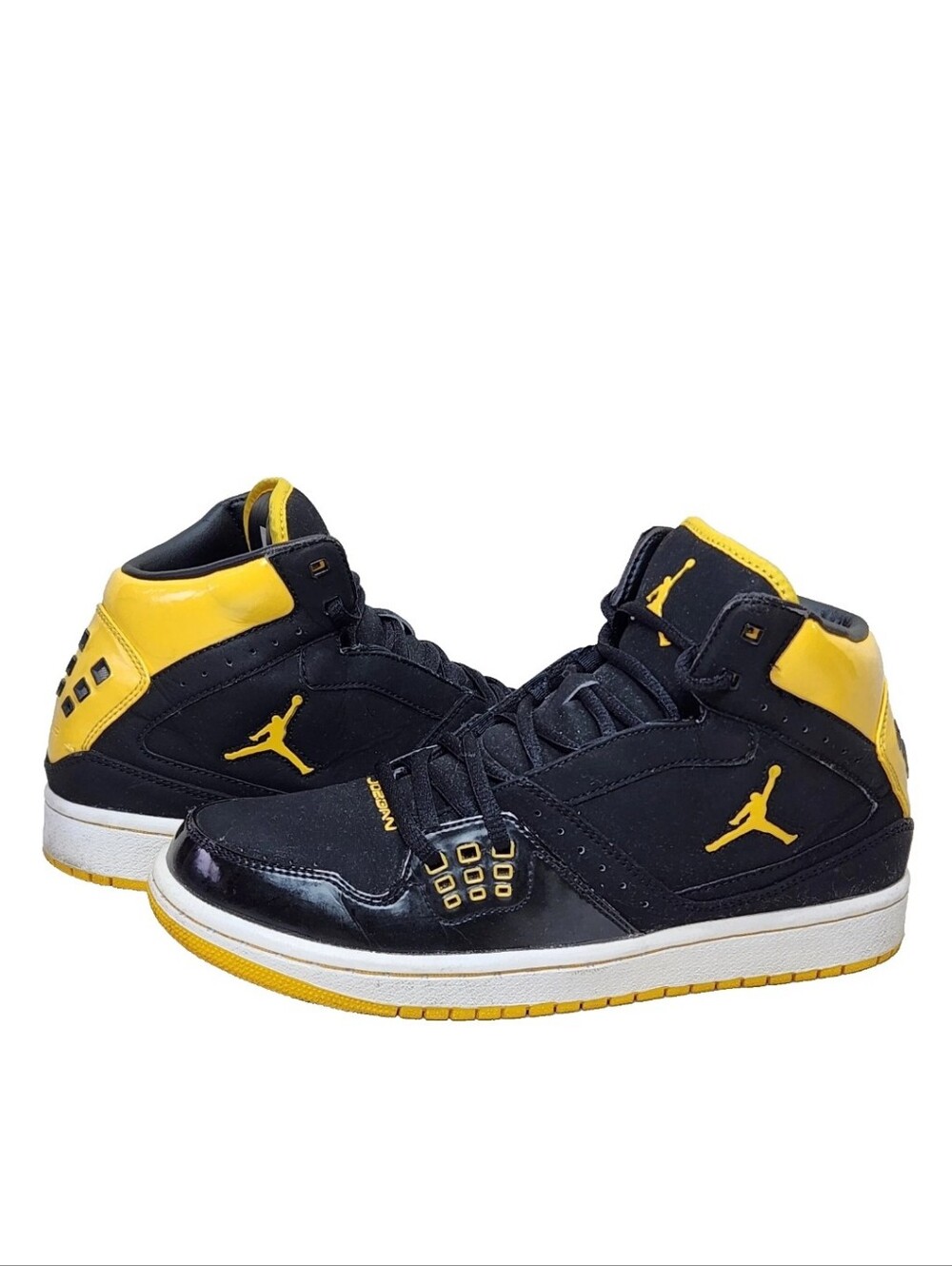 NIKE Air Jordan 1 Flight RARE Sz 9 Retro Black/Varsity Maize Yellow 372704-001